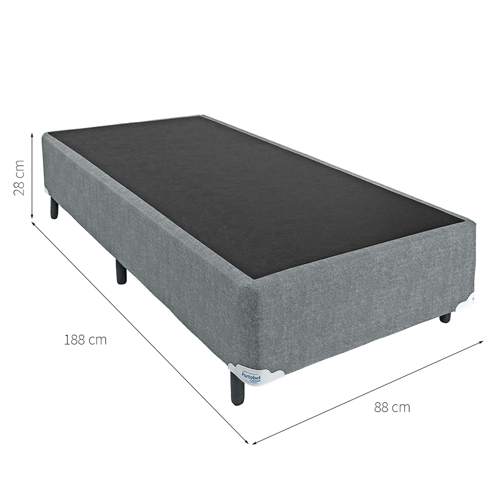 Base para Cama Box Solteiro Palermo (28x88x188) Cinza