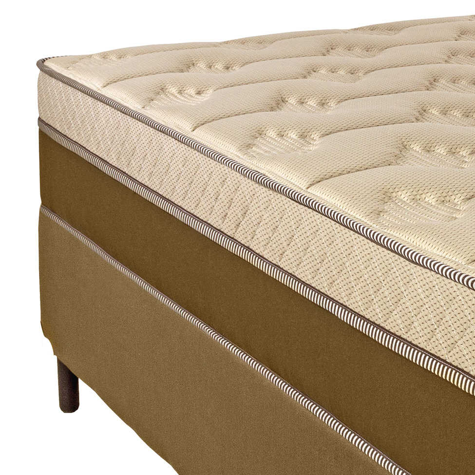 Cama Box Casal com Colchão Palermo Molas Ensacadas Marrom