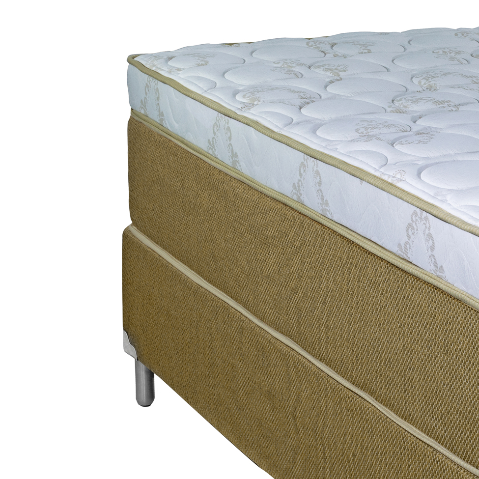 Cama Box Casal com Colchão Vicenza Molas Ensacadas Bege