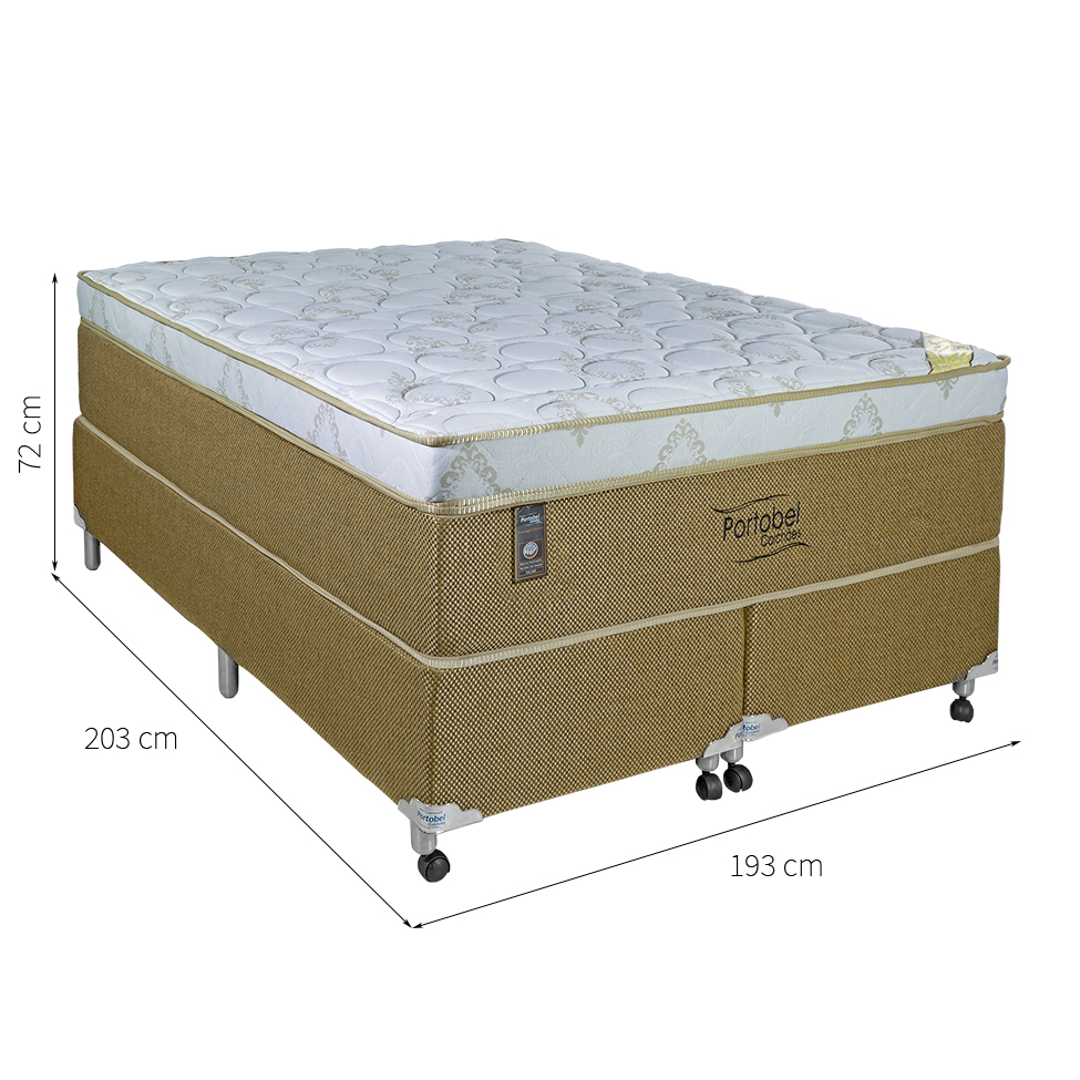 Cama Box King com Colchão Vicenza Molas Ensacadas Bege