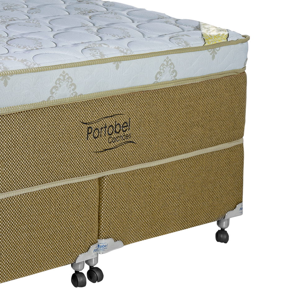 Cama Box King com Colchão Vicenza Molas Ensacadas Bege