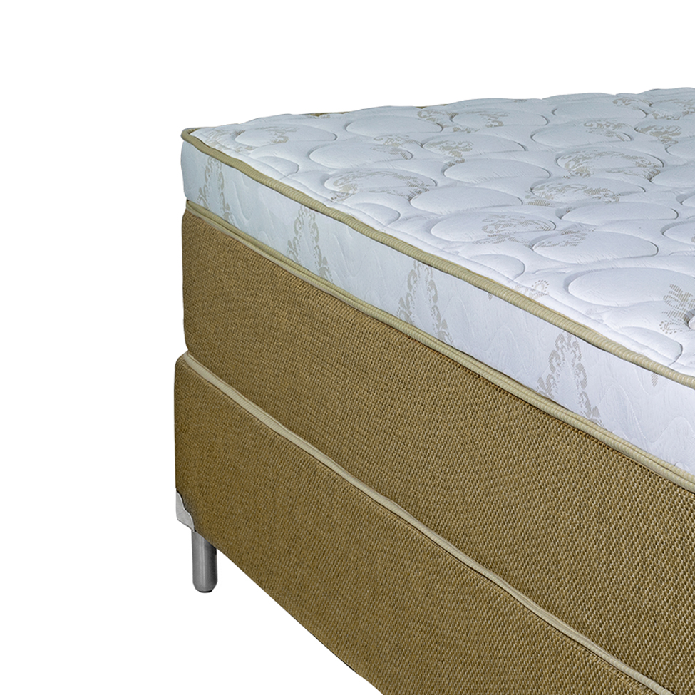Cama Box King com Colchão Vicenza Molas Ensacadas Bege