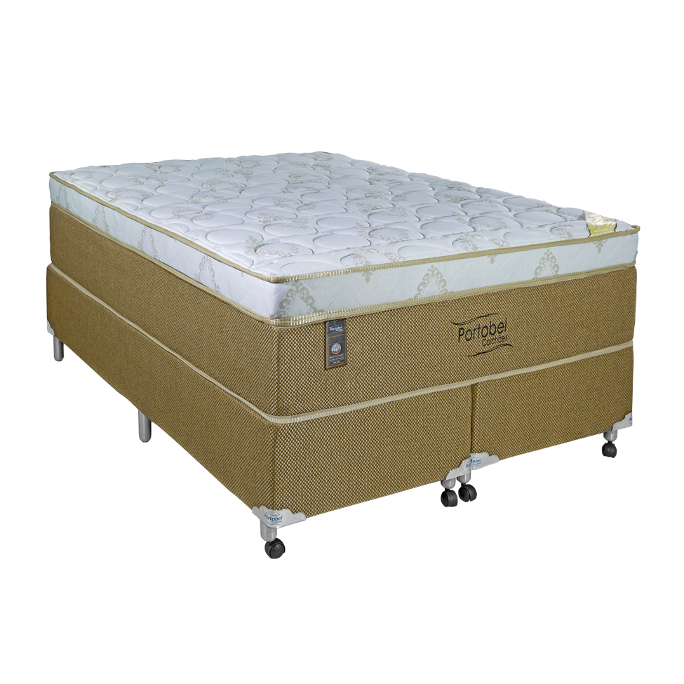 Cama Box King com Colchão Vicenza Molas Ensacadas Bege