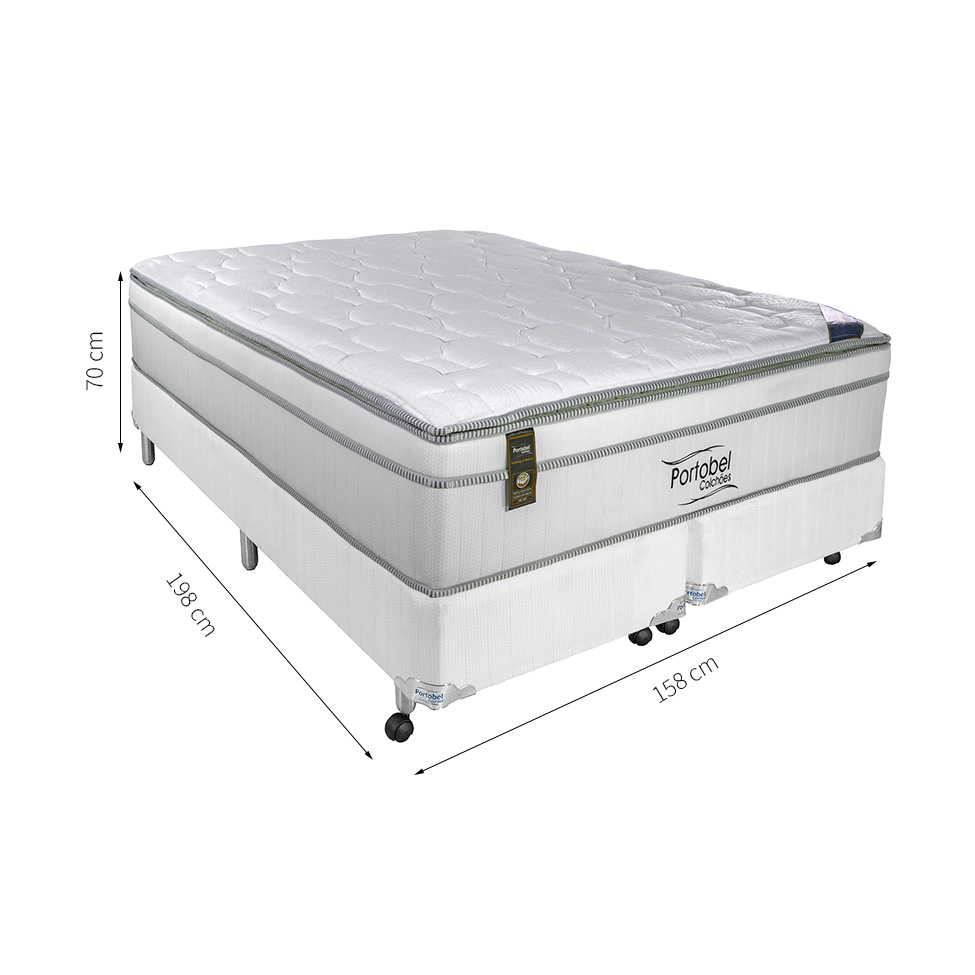Cama Box Queen com Colchão Ecstasy Molas Ensacadas Branca