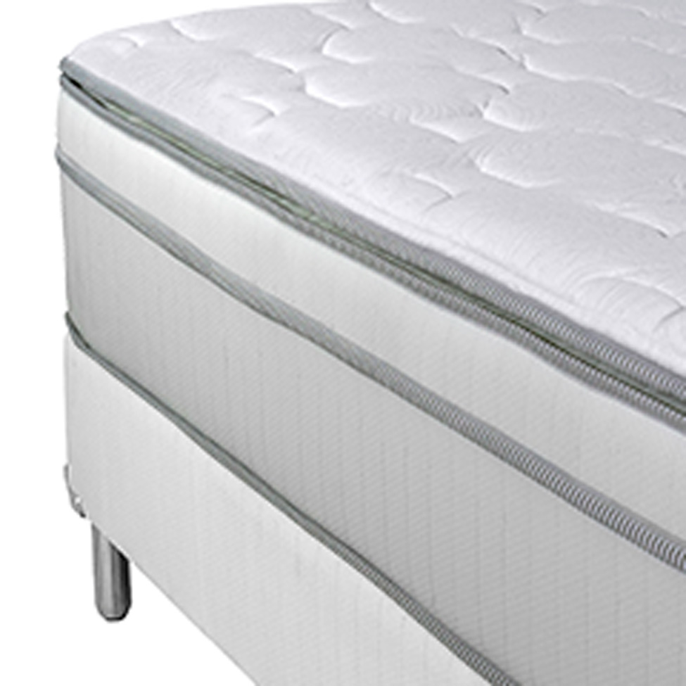 Cama Box Queen com Colchão Ecstasy Molas Ensacadas Branca