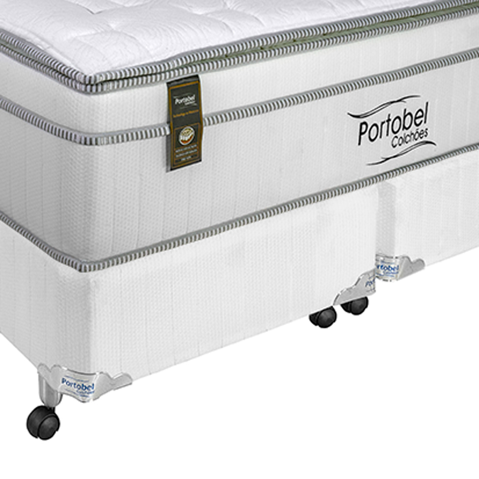 Cama Box Queen com Colchão Ecstasy Molas Ensacadas Branca