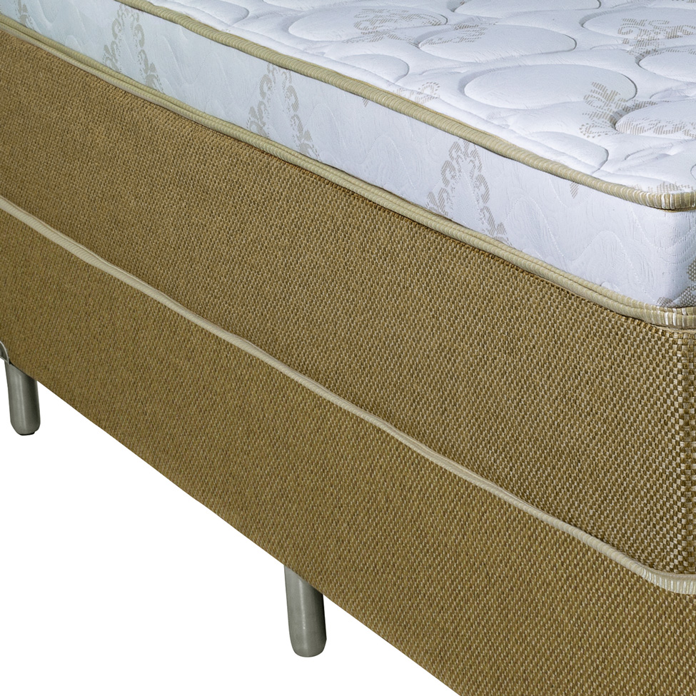Cama Box Queen com Colchão Vicenza Molas Ensacadas Bege