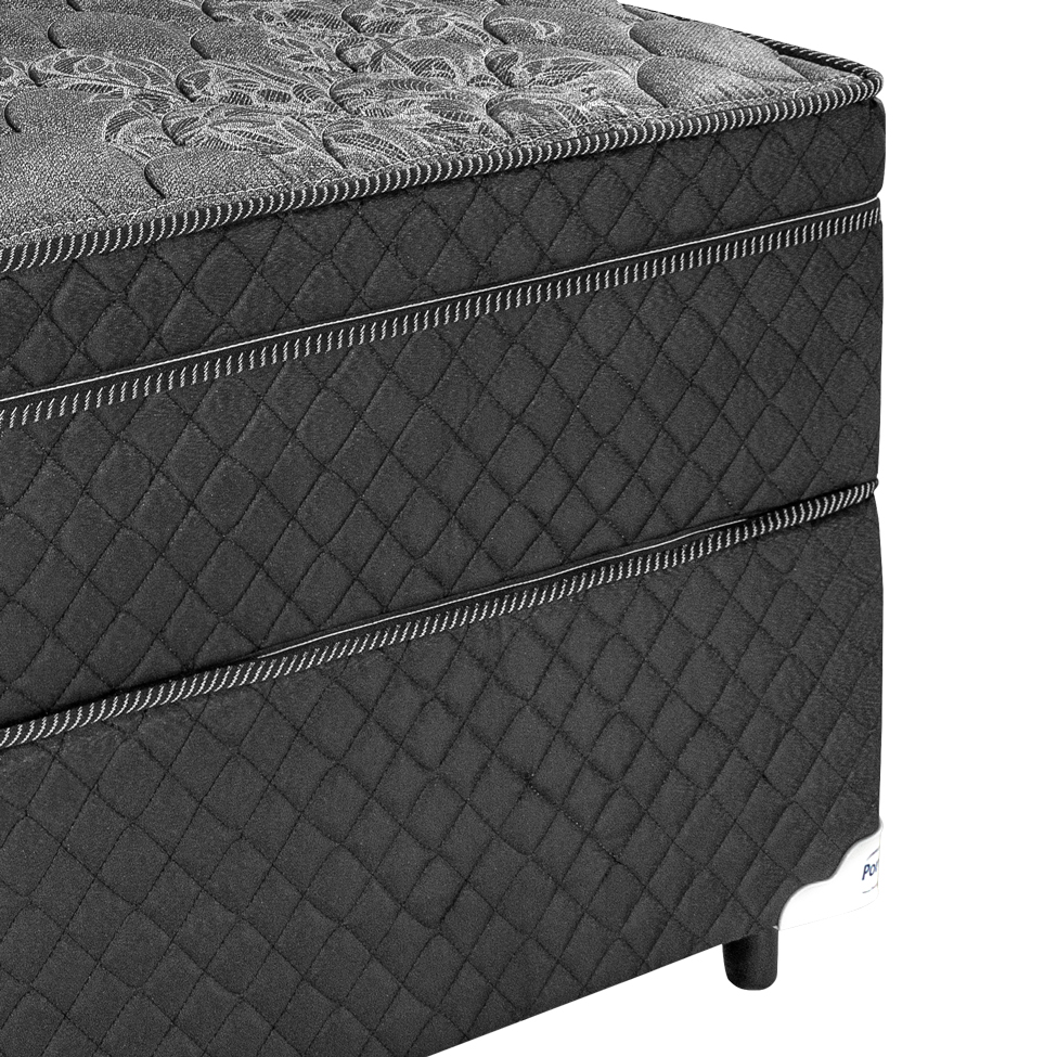 Cama Box Solteiro com Colchão Arezzo Molas Ensacadas Preta