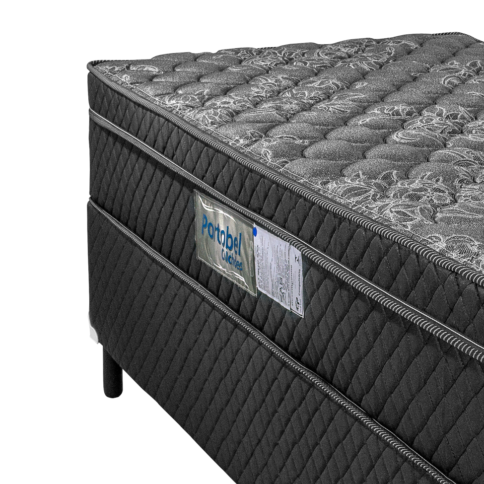 Cama Box Solteiro com Colchão Arezzo Molas Ensacadas Preta
