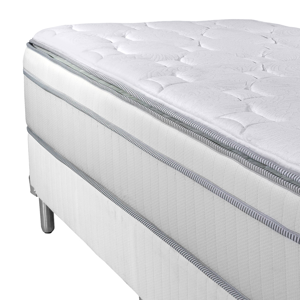 Cama Box Solteiro com Colchão Ecstasy (96x203) Molas Ensacadas Branca
