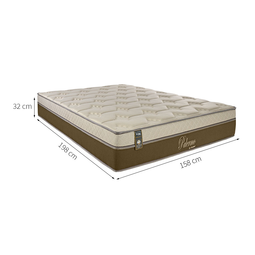 Colchão Queen Palermo Espuma D26 Molas Pocket 32x158x198 Bege Escuro