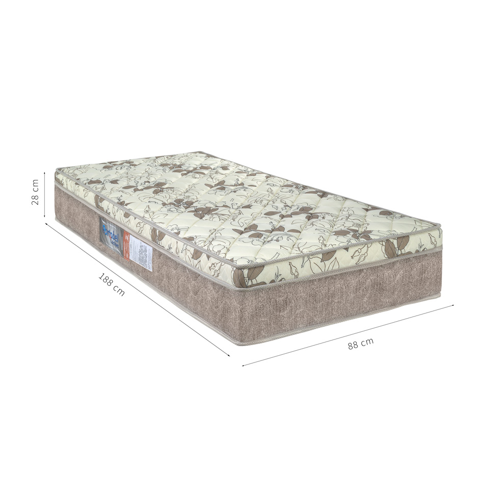 Colchão Solteiro Orthopedic de Espuma D33 (28x88x188) Bege
