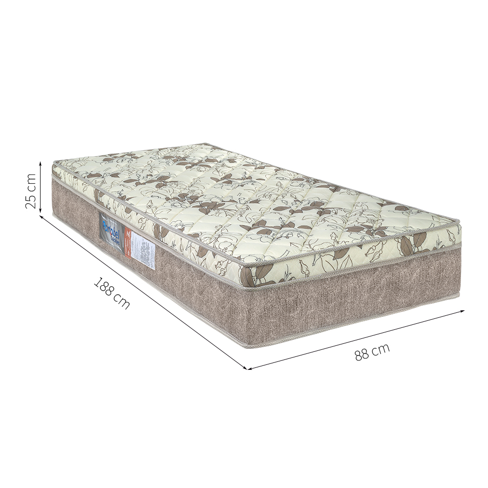 Colchão Solteiro de Espuma D33 Orthopedic (25x88x188) Bege