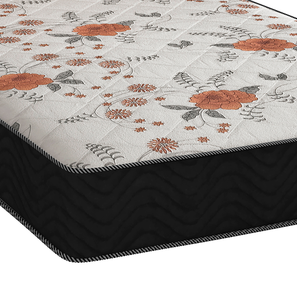 Colchão Solteiro de Espuma D45 Gênova (24x88x188) Branco e Floral