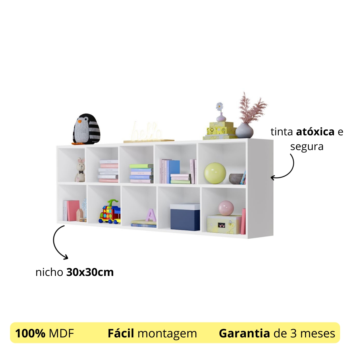 Estante Organizadora Com 10 Divisões Branco Ely