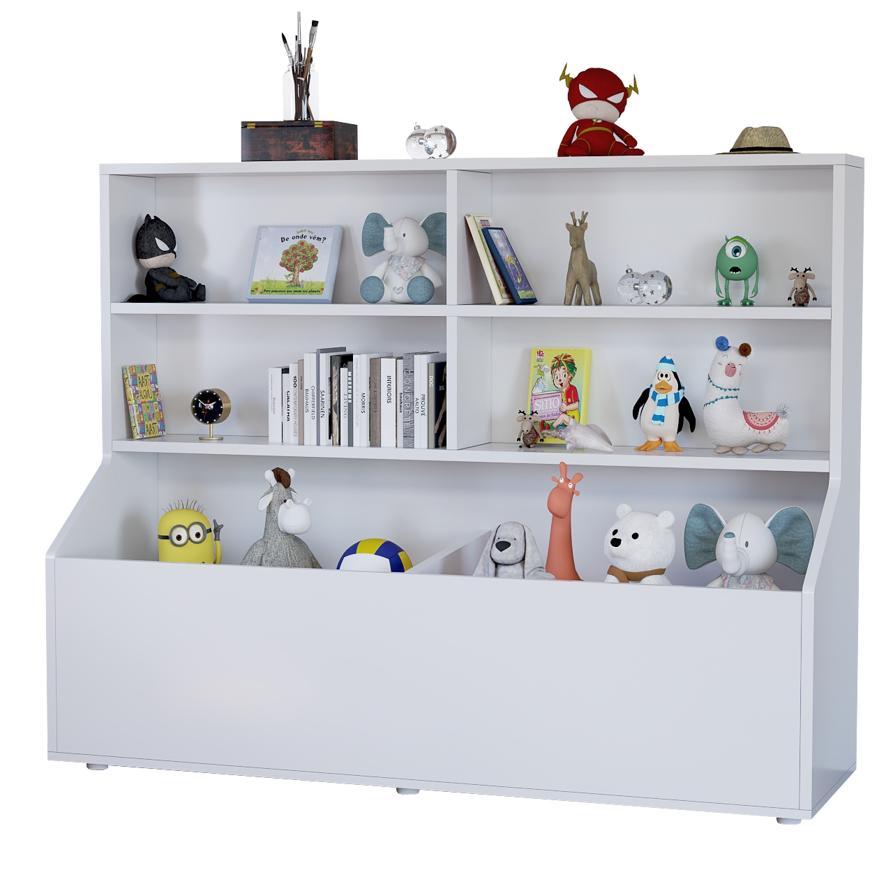 Estante Organizadora Grande Multiuso Brinquedos Livros Roupas Em MDF