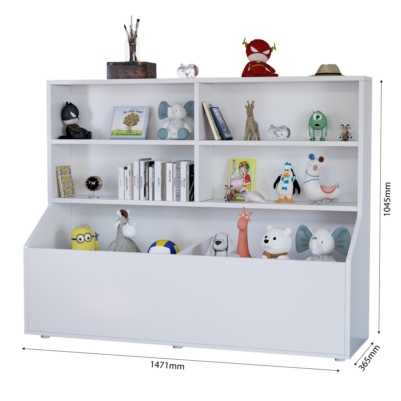 Estante Organizadora Grande Multiuso Brinquedos Livros Roupas Em MDF