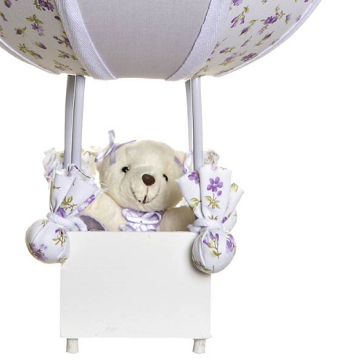 Abajur Balãozinho Ursa Lilás Quarto Bebê Infantil - Bivolt