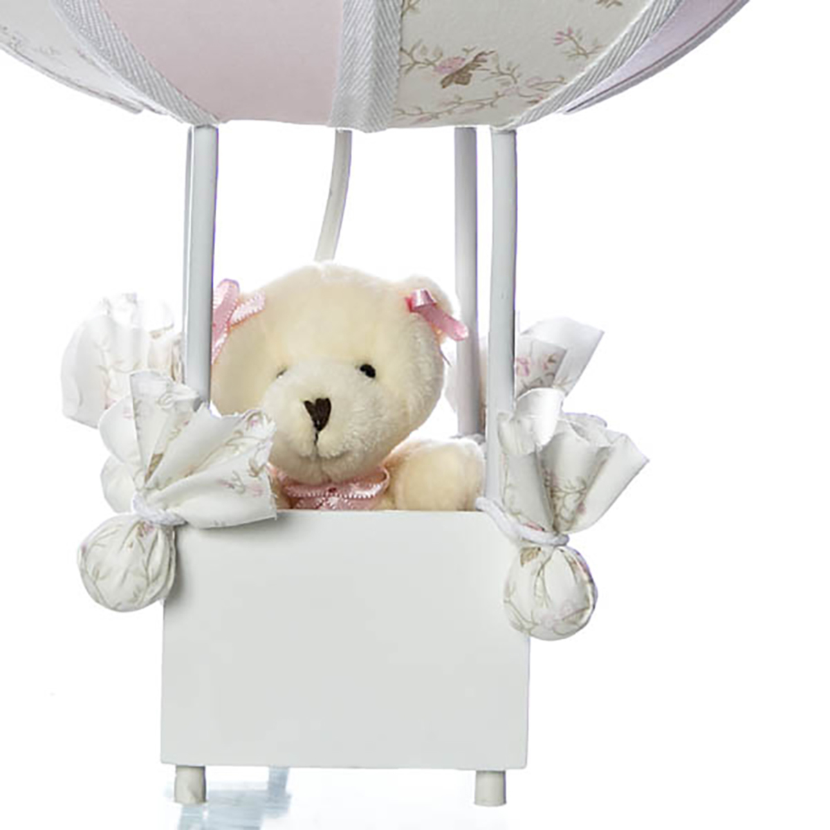 Abajur Balãozinho Ursa Rosa Quarto Bebê Infantil Menina