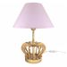 Abajur Coroa Dourada Cúpula Rosa Quarto Bebê Infantil Menina
