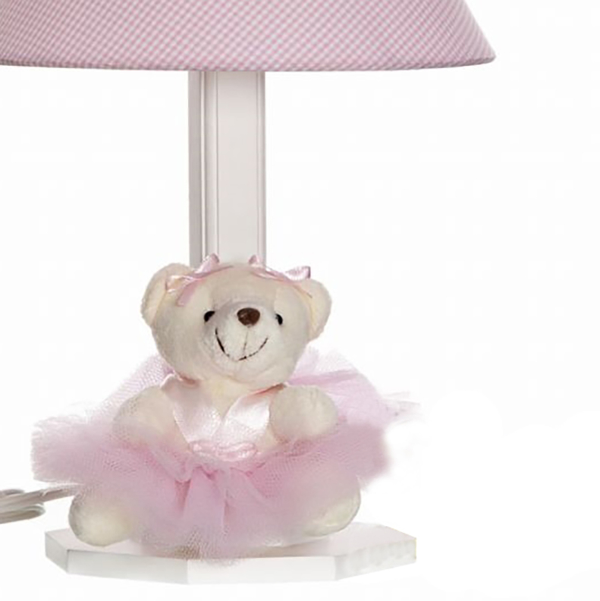 Abajur Madeira Bailarina Pequena Rosa Quarto Bebê Infantil Menina