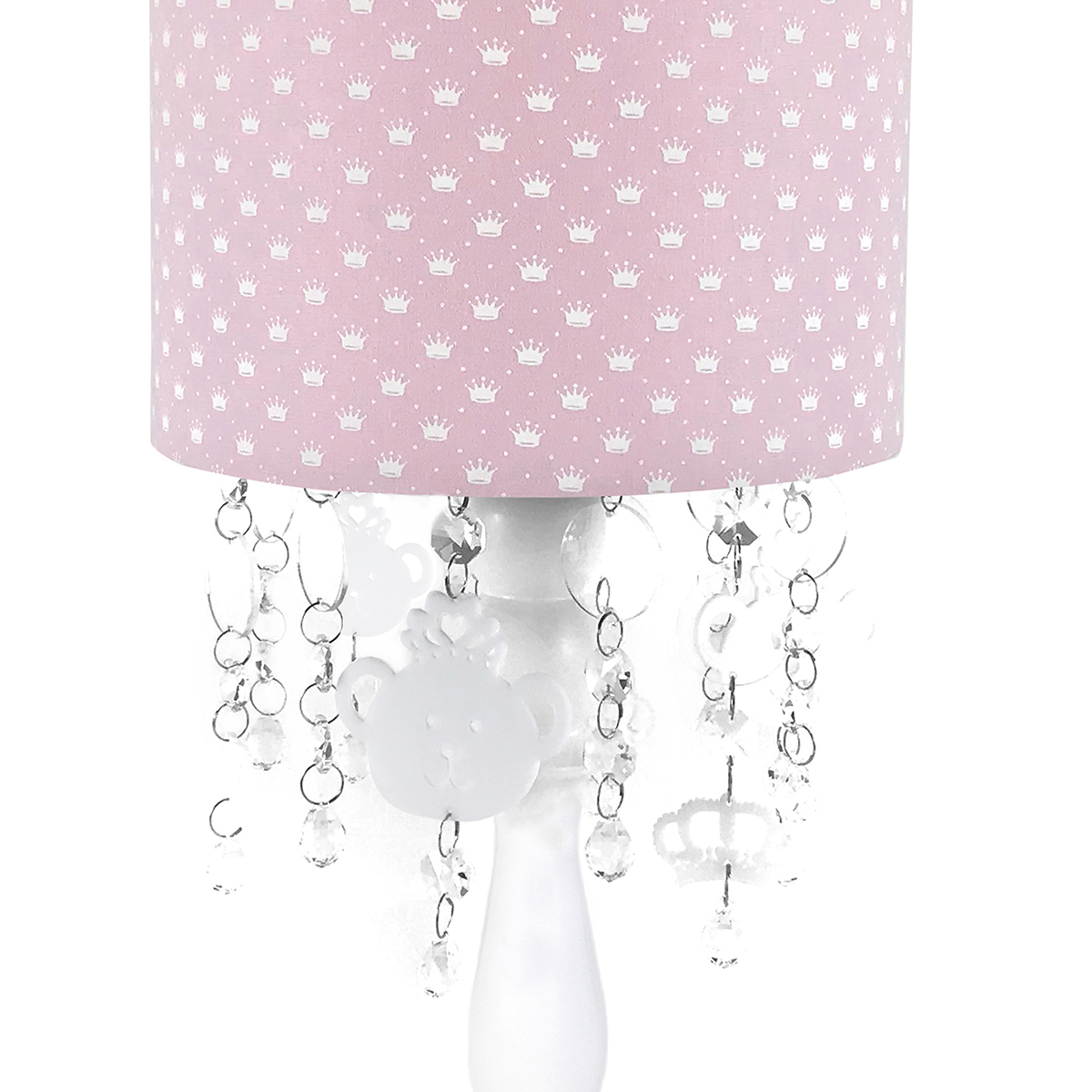 Abajur Madeira Cristais Ursa Princesa Quarto Bebê Infantil Menina