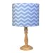 Abajur Madeira Moderno Chevron Azul Quarto Bebê Infantil Menino