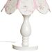 Abajur Madeira Torneado Cúpula Imperial Rosa Quarto Bebê Infantil Menina