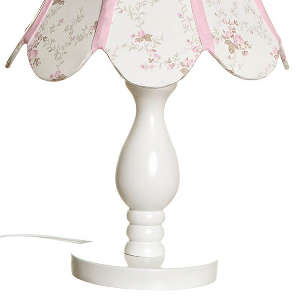 Abajur Madeira Torneado Cúpula Imperial Rosa Quarto Bebê Infantil Menina