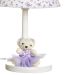 Abajur Madeira Ursa Bailarina Lilás Quarto Bebê Infantil - Bivolt