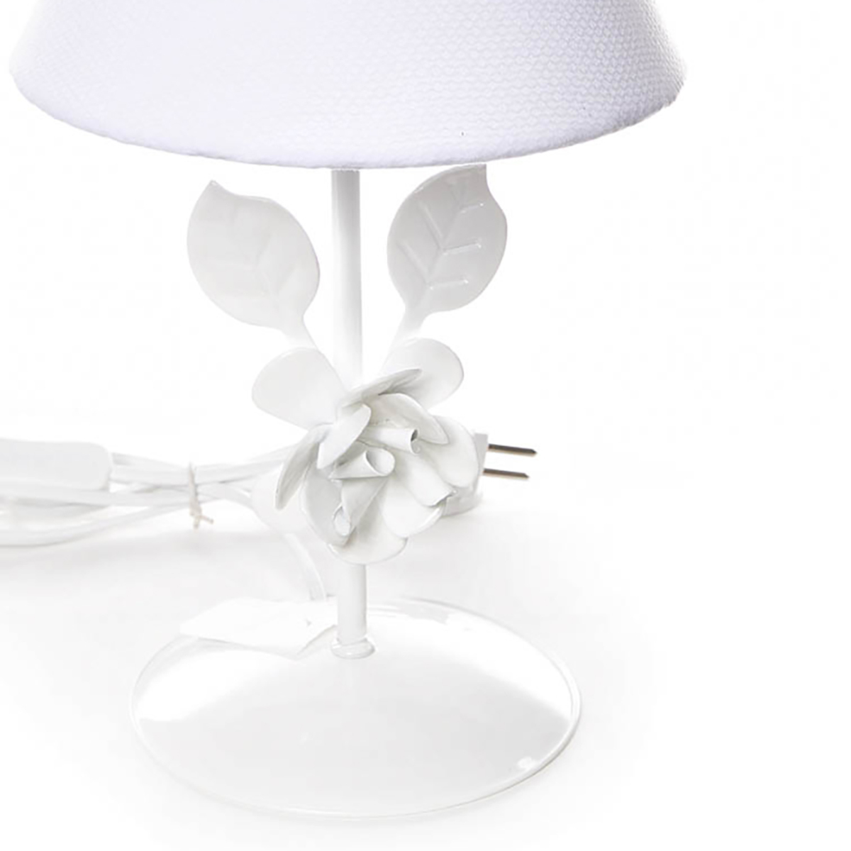 Abajur Metal Flor G Branca Quarto Bebê Infantil Menina