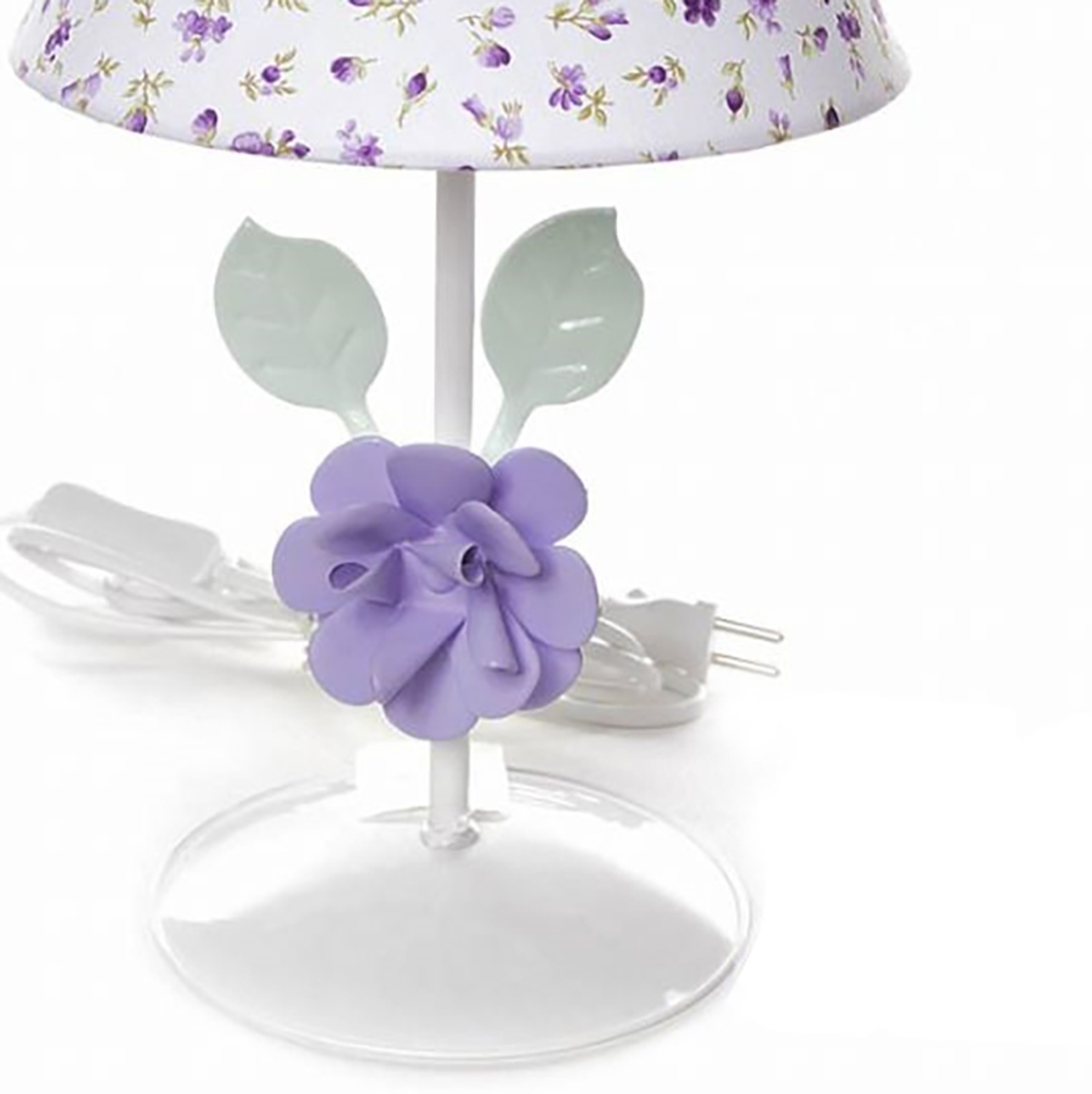 Abajur Metal Flor G Lilás Quarto Bebê Infantil Menina