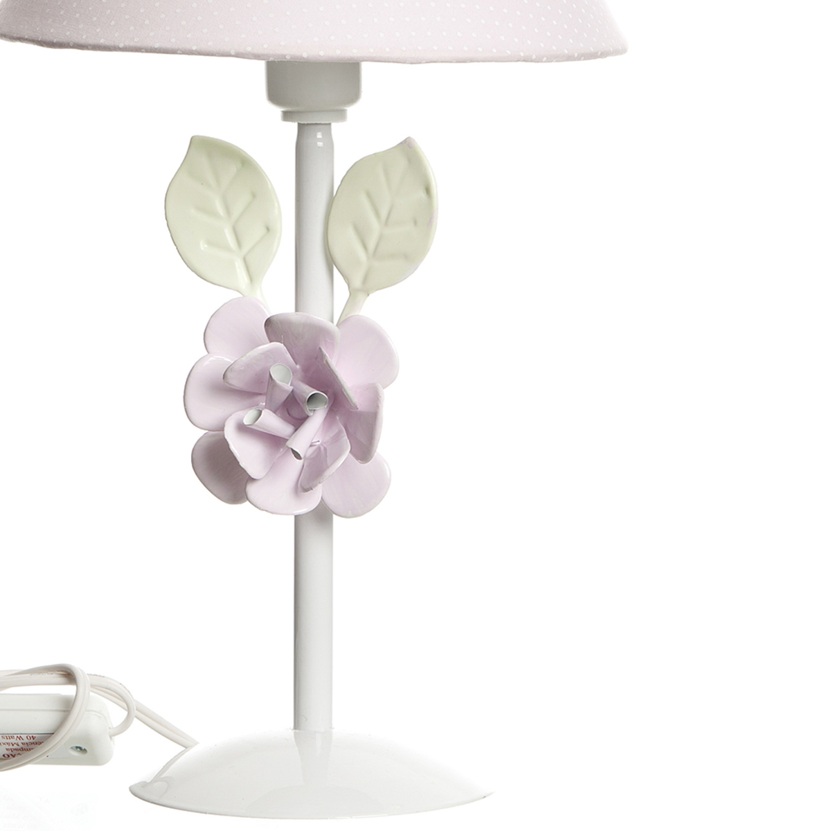 Abajur Metal Flor G Rosa Quarto Bebê Infantil Menina
