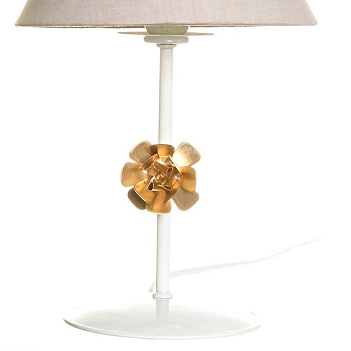 Abajur Metal Flor P Dourado Quarto Bebê Infantil Menina