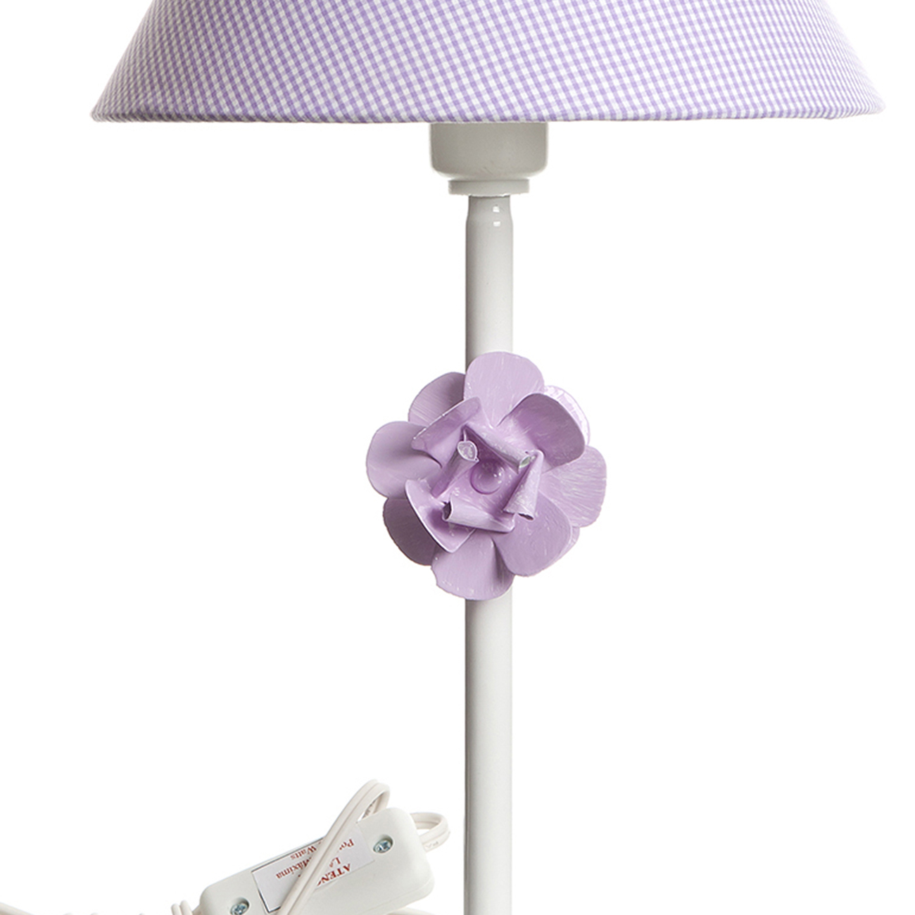 Abajur Metal Flor P Lilás Quarto Bebê Infantil Menina