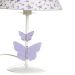 Abajur Metal Strass Com 2 Borboletas Lilás Quarto Bebê Infantil - Bivolt