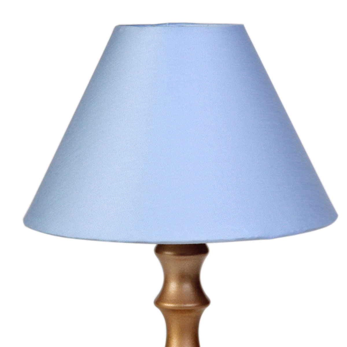 Abajur Torneado Dourado Azul Quarto Bebê Infantil Menino