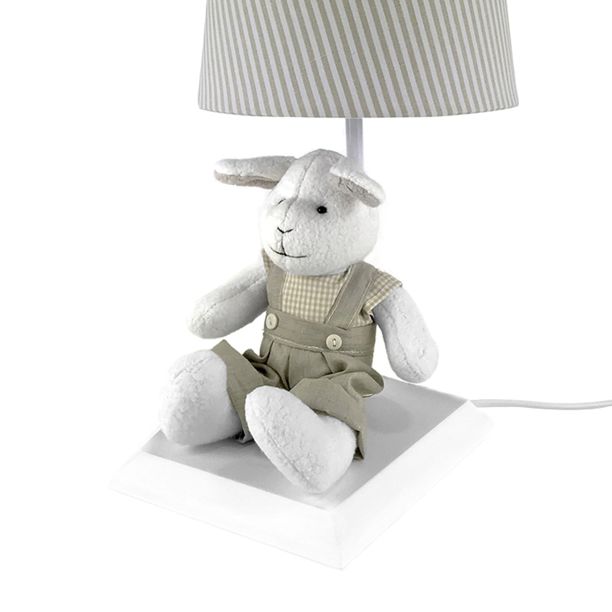 Abajur Toys Claro Carneiro Bege Quarto Bebê Infantil Menino