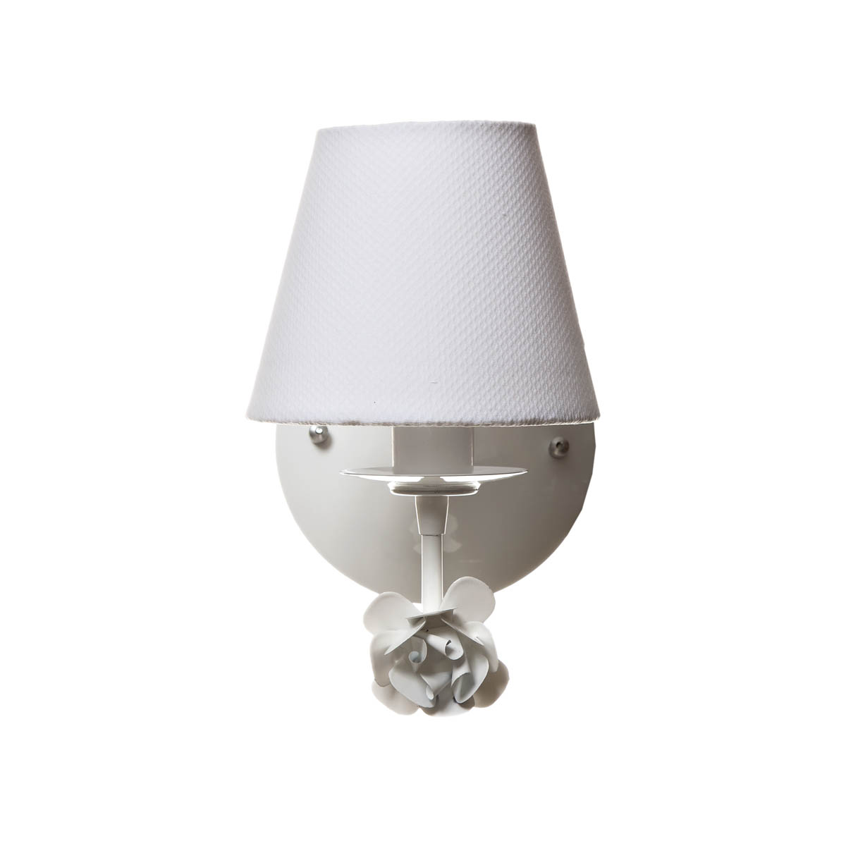 Arandela 1 Lâmpada Flor Branca Quarto Bebê Infantil - Bivolt