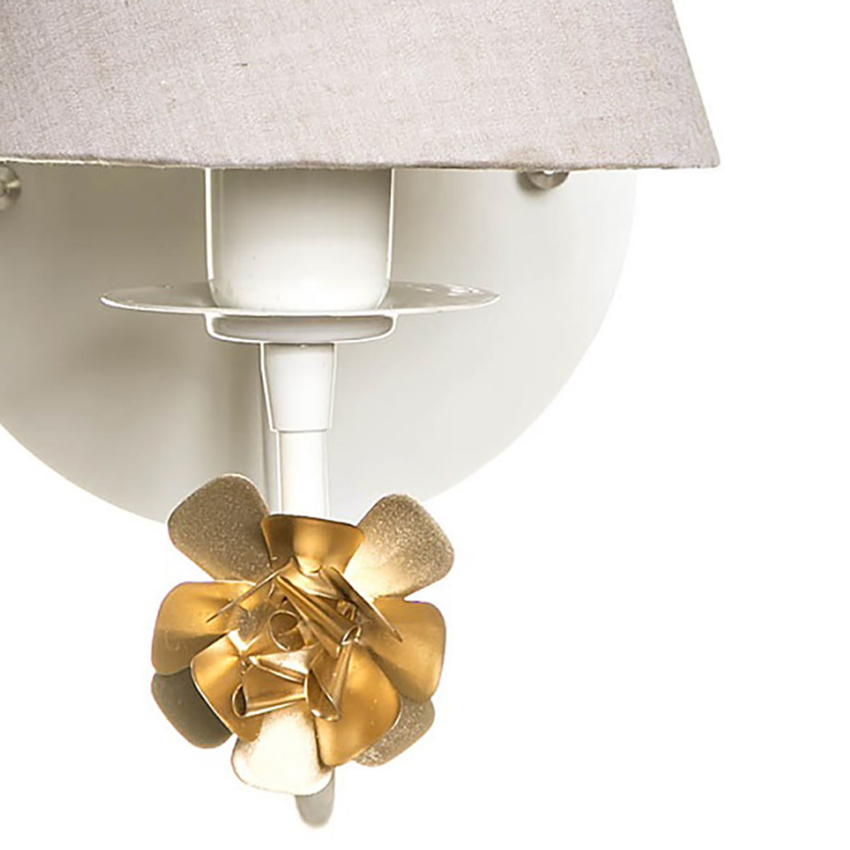 Arandela 1 Lâmpada Flor Dourada Quarto Bebê Infantil - Bivolt