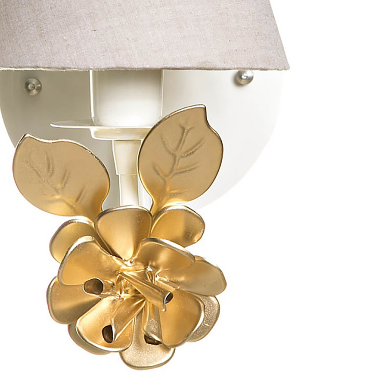 Arandela 1 Lâmpada Flor G Dourada Quarto Bebê Infantil - Bivolt