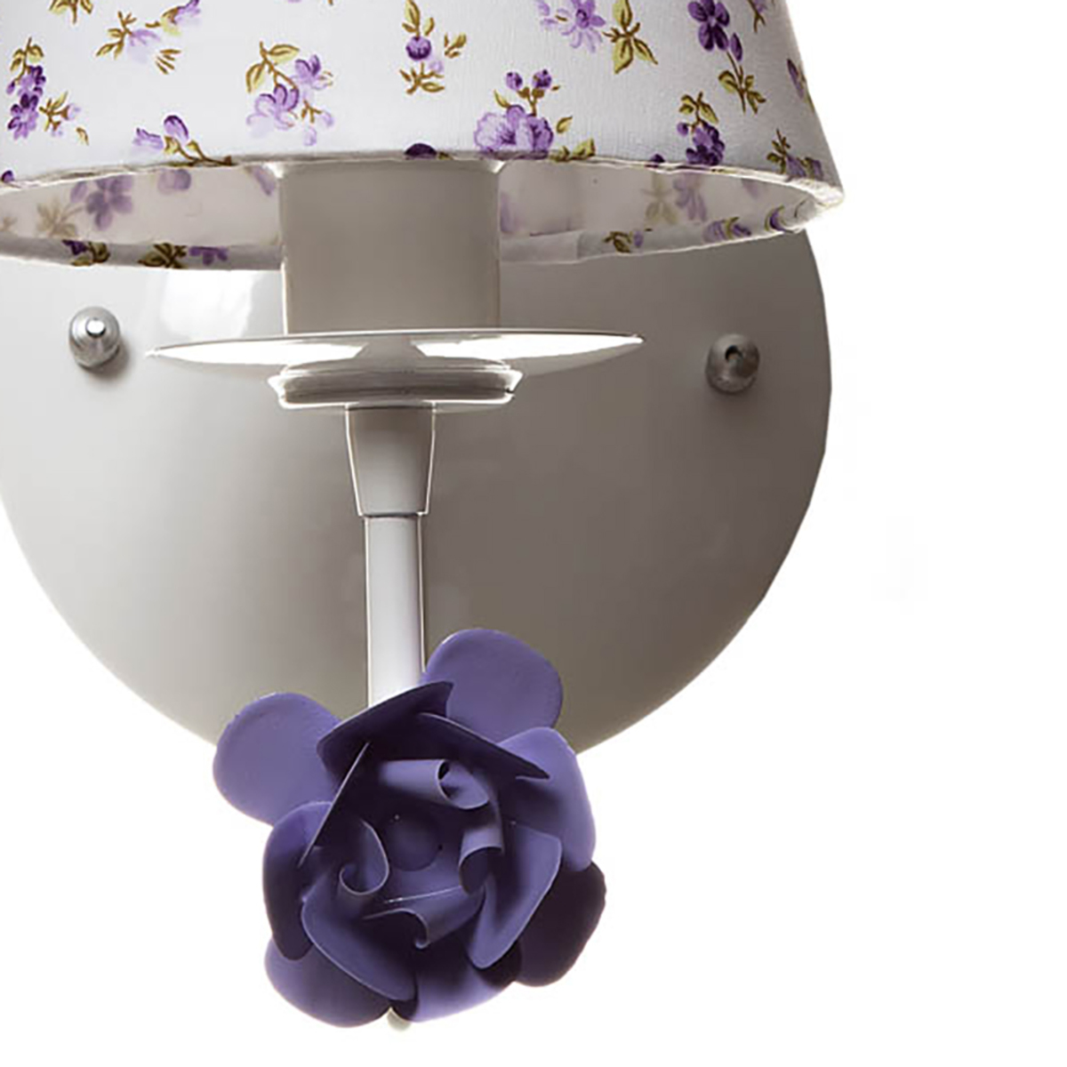Arandela 1 Lâmpada Flor Lilás Quarto Bebê Infantil - Bivolt