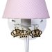 Arandela 1 Lâmpada Rosa Com Coroa Dourada Quarto Bebê Infantil Menina