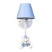 Arandela 1 Lâmpada Ursinho De Boné Azul Quarto Bebê Infantil Menino