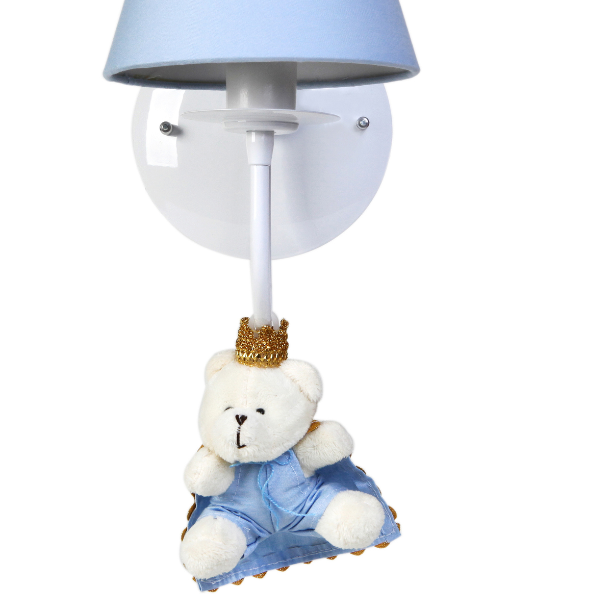 Arandela 1 Lâmpada Ursinho Príncipe Azul Quarto Bebê Infantil Menino
