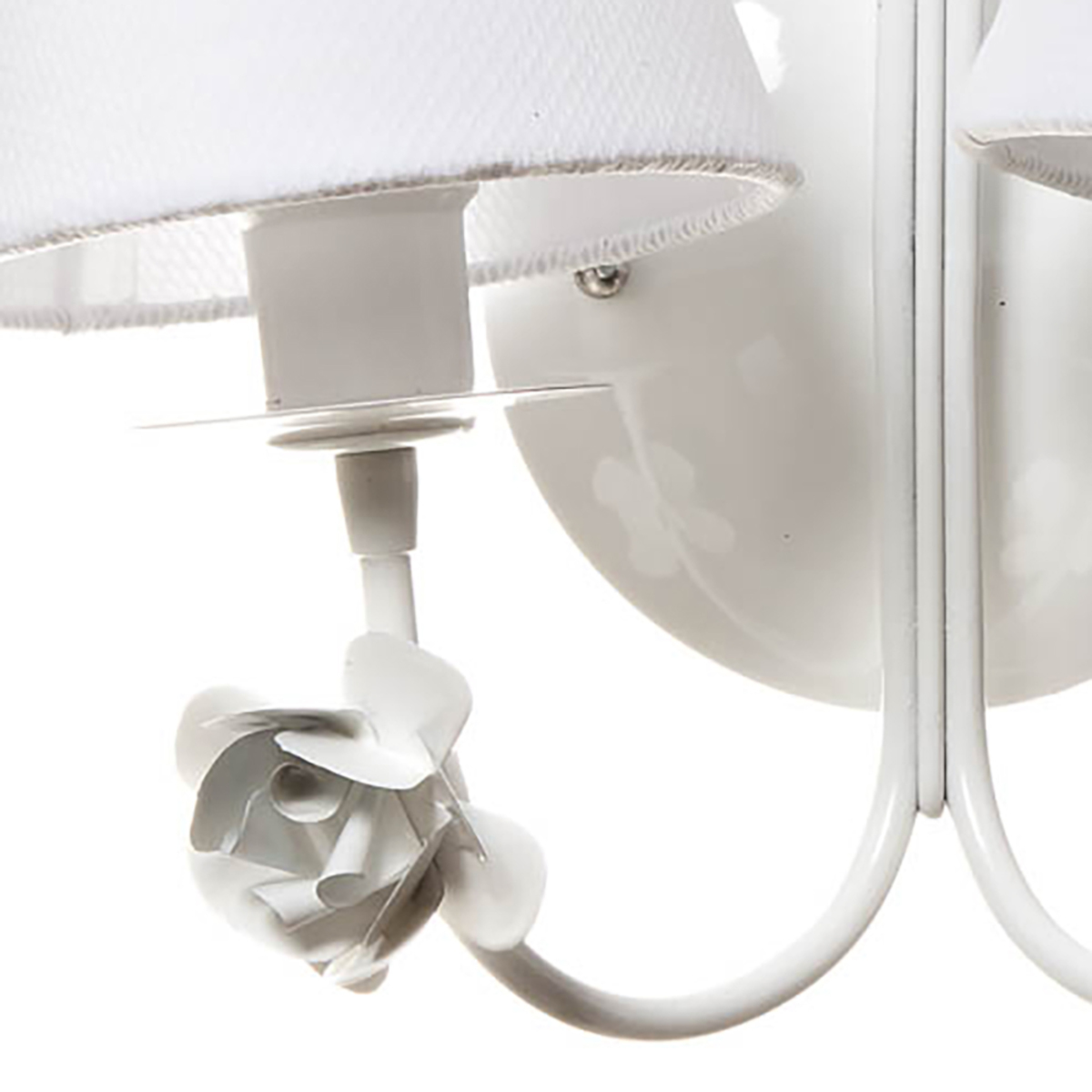 Arandela 2 Lâmpadas Flores Brancas Quarto Bebê Infantil - Bivolt