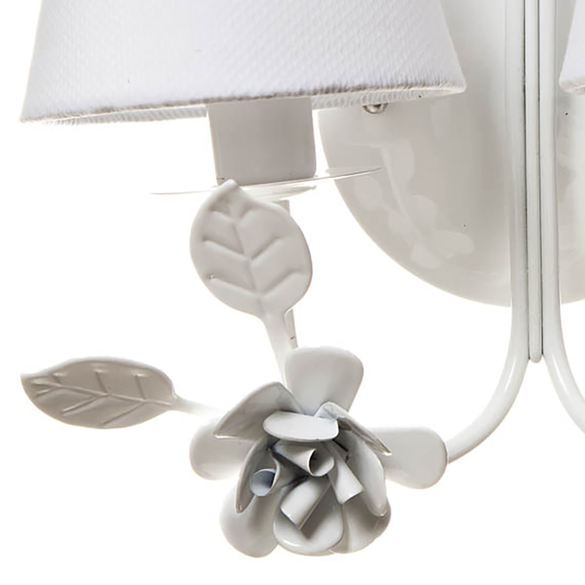 Arandela 2 Lâmpadas Flores G Brancas Quarto Bebê Infantil - Bivolt