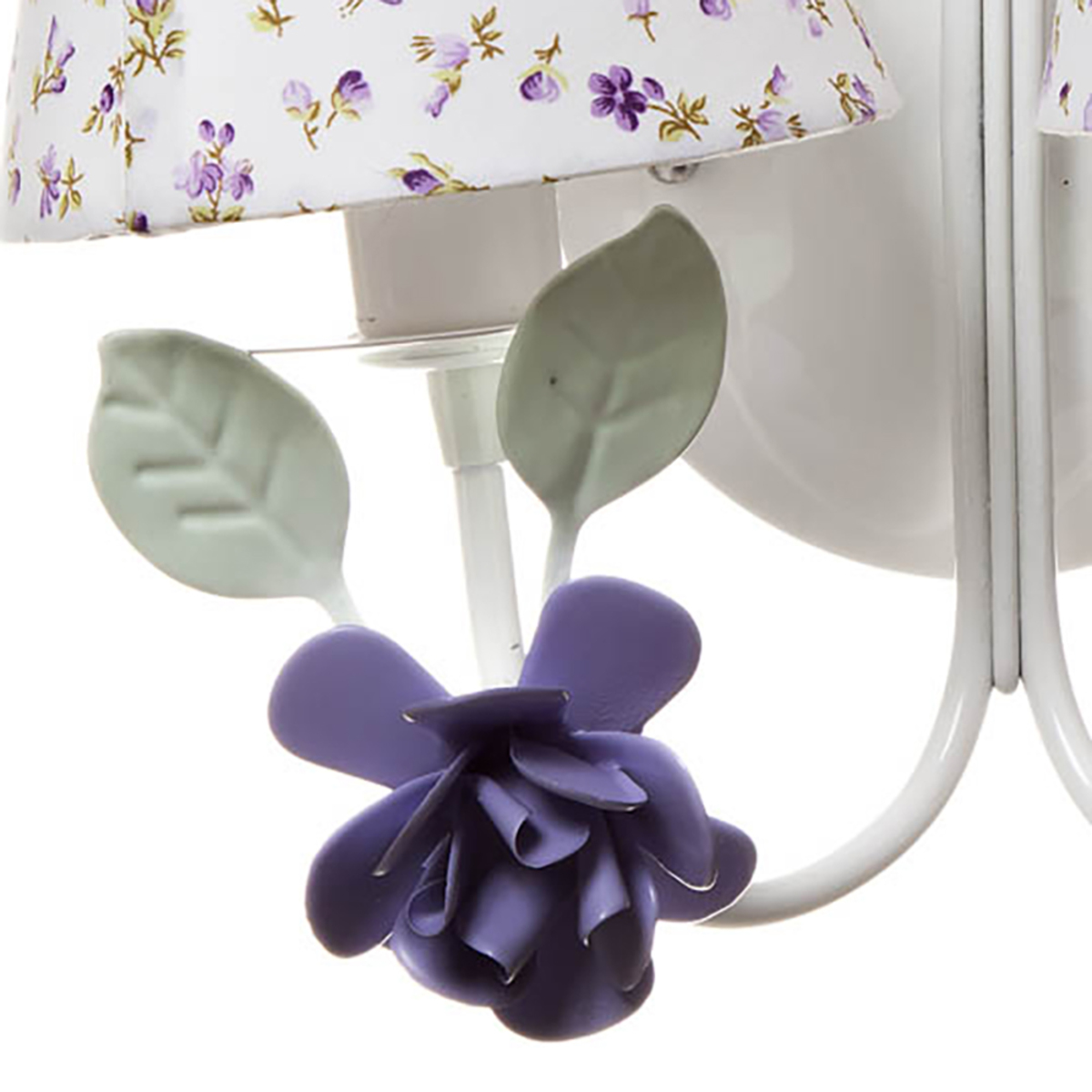 Arandela 2 Lâmpadas Flores G Lilás Quarto Bebê Infantil - Bivolt