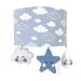 Arandela Meia Lua Chuva de Amor Azul Quarto Bebê Infantil Menino