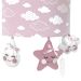 Arandela Meia Lua Chuva de Amor Rosa Quarto Bebê Infantil Menina